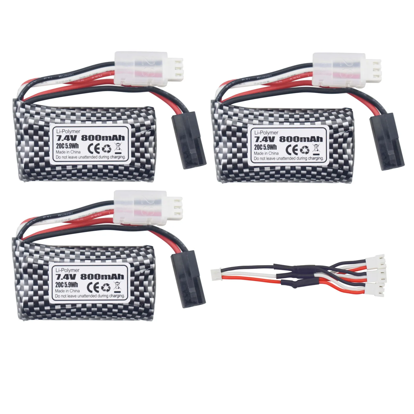 3 шт. литиевый Аккумулятор 7 4 В 800 мАч 5500-2P + 1-3 зарядных линии для радиоуправляемых