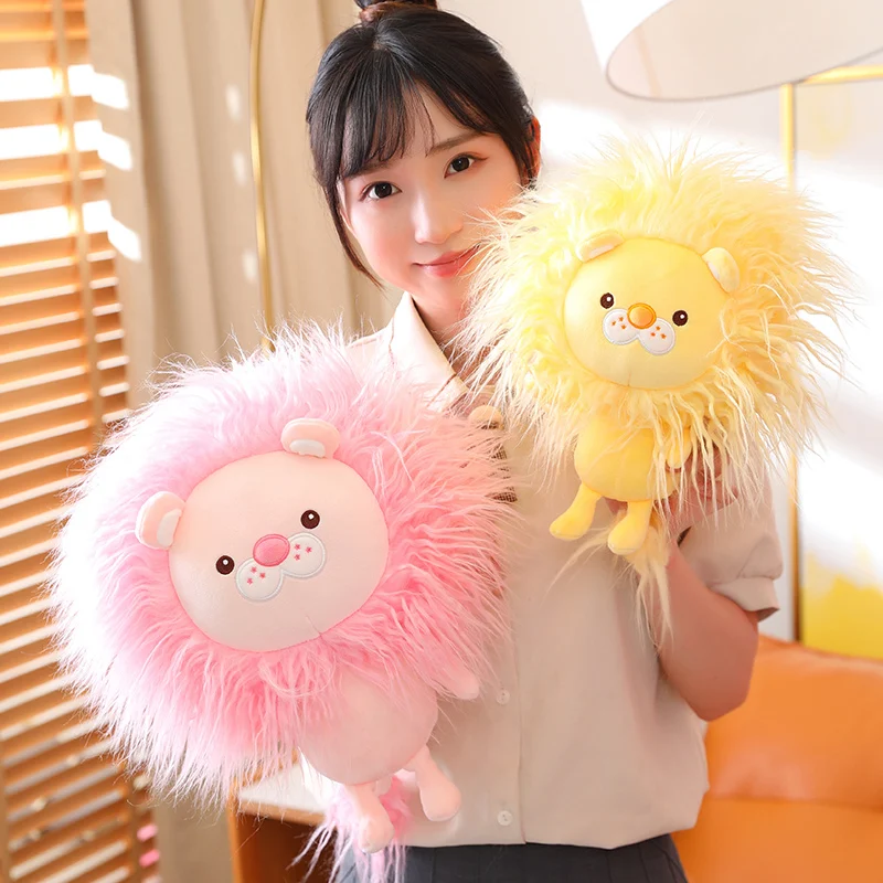 

Игрушка плюшевая в виде льва, милый разноцветный лес, пушистое животное для детей, украшение для комнаты, подарок на день рождения, 20/28 см