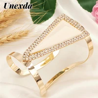 unexda fashion jewelry designer luxury triangle punk charm rhinestone gold plated bracelet party women bracelet boho accessories