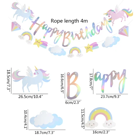 1 Набор, украшения для дня рождения с единорогом, баннер на день рождения с единорогом, товары для вечерние с единорогом для девочек, украшения для дня рождения