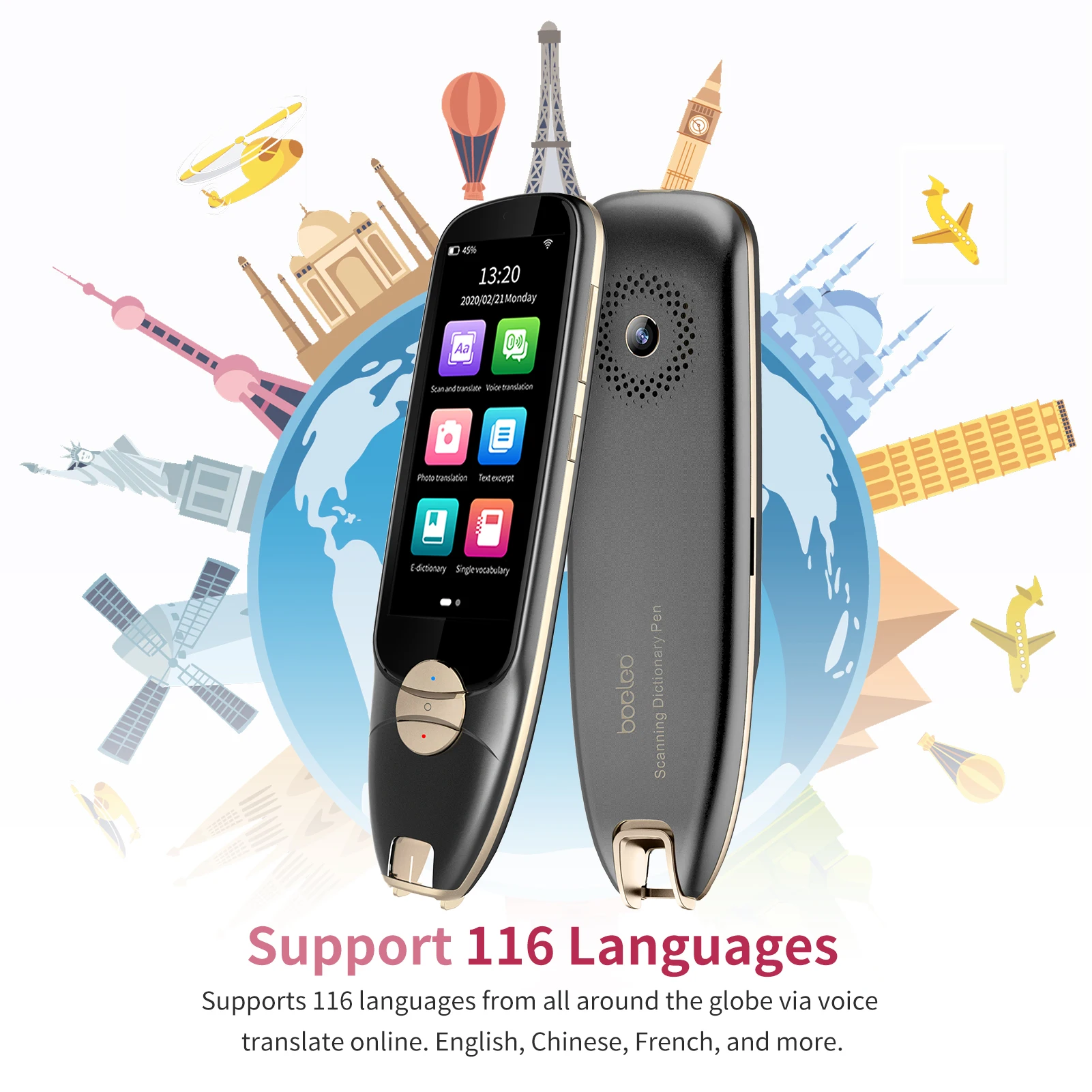 Boeleo S35 Smart Voice Translator 3.5" Screen Dictionary Translation Pen Scanner Text Scanning Device 116 Languages | Электроника