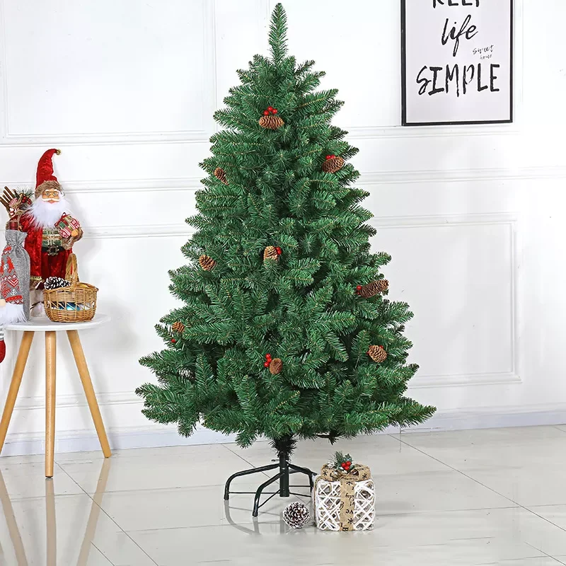 

Трехмерное искусственное дерево, зеленые украшения из ПВХ для рождественской елки, подарки, сосновые конусы, Рождественское украшение для ...