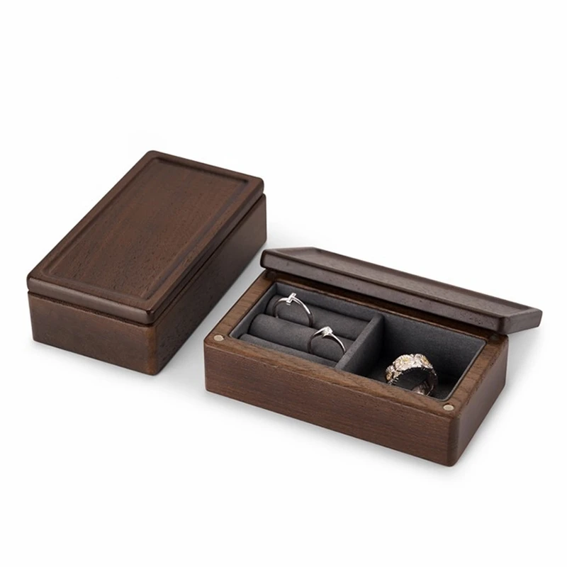 Маленькая шкатулка для драгоценностей Oirlv деревянная хранения колец и сережек