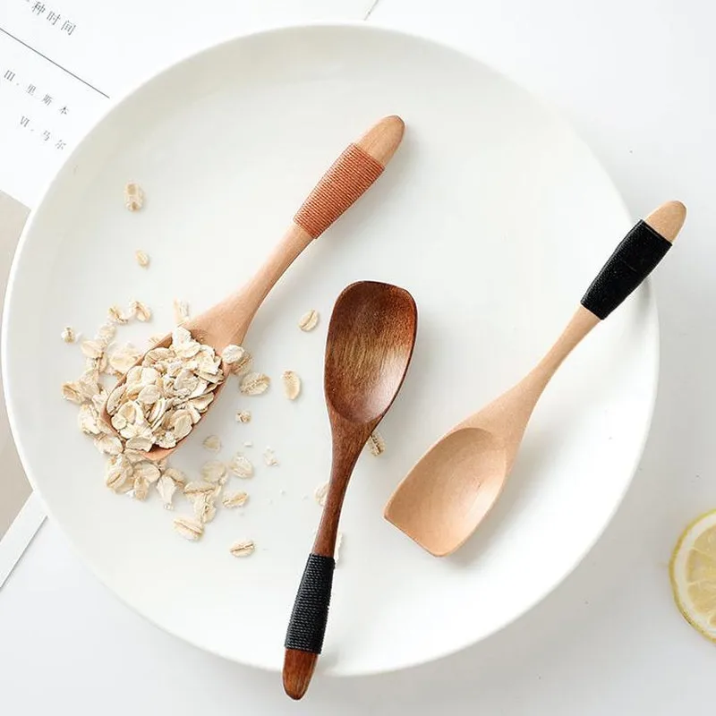 

Столовая ложка из натурального дерева высокого качества, столовая посуда, рисовый чай, медовый кофе, десертная ложка, детская посуда, кухонн...