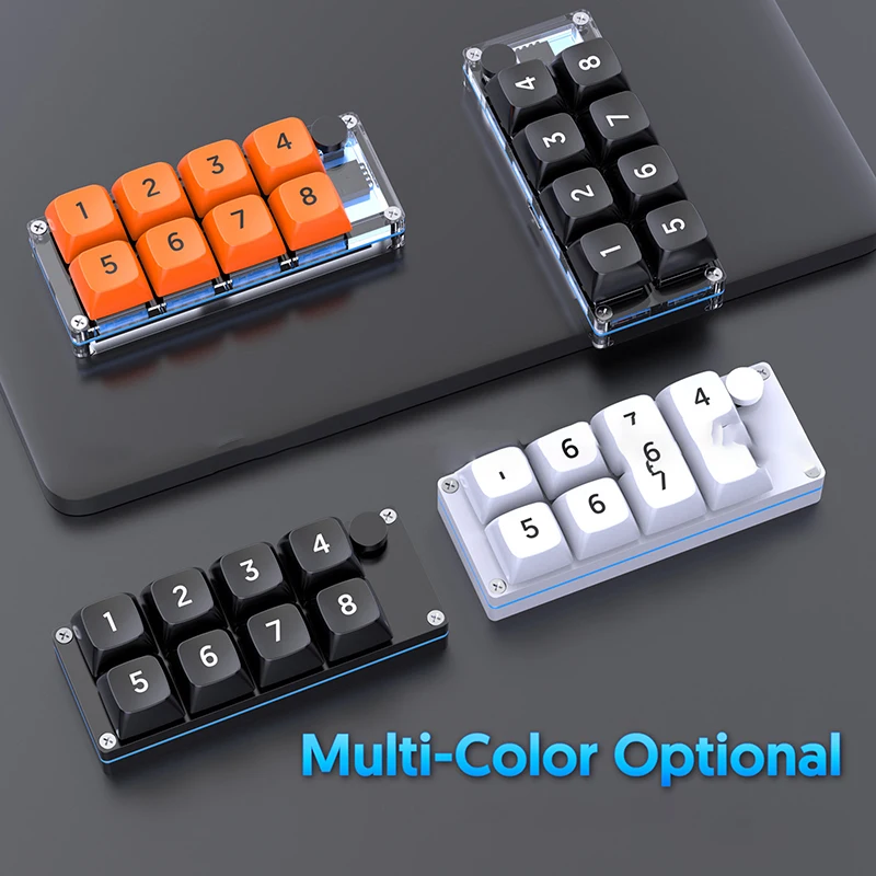 1Pc Combo 8 Key Programmable Numeric Keyboard Fully Hot Swappable Mechanical Switch For Gaming Mini Keyboard