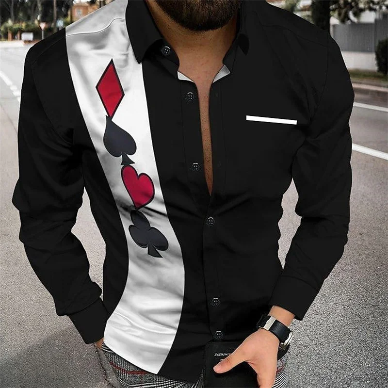 

Мужская Повседневная рубашка с длинным рукавом и 3D-принтом, на пуговицах