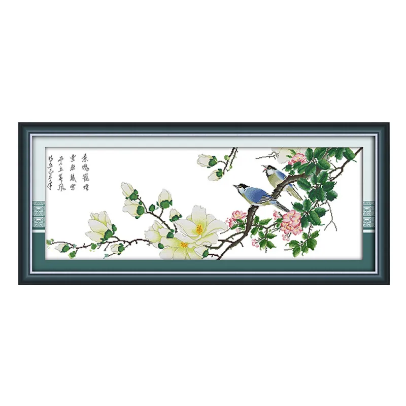 

Rhyme of spring cross stitch kit flower 18ct 14ct 11ct count printed canvas stitching embroidery DIY handmade needlework