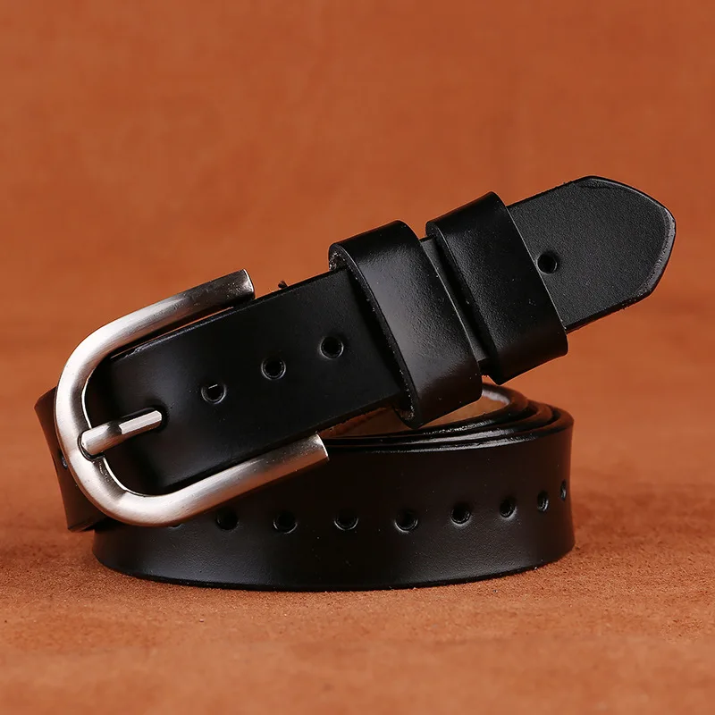 New High Quality Women's Leather Belt All-match Casual Women's Fine Decoration Fashion Pin Buckle Jeans With Pure Cowhide Belts
