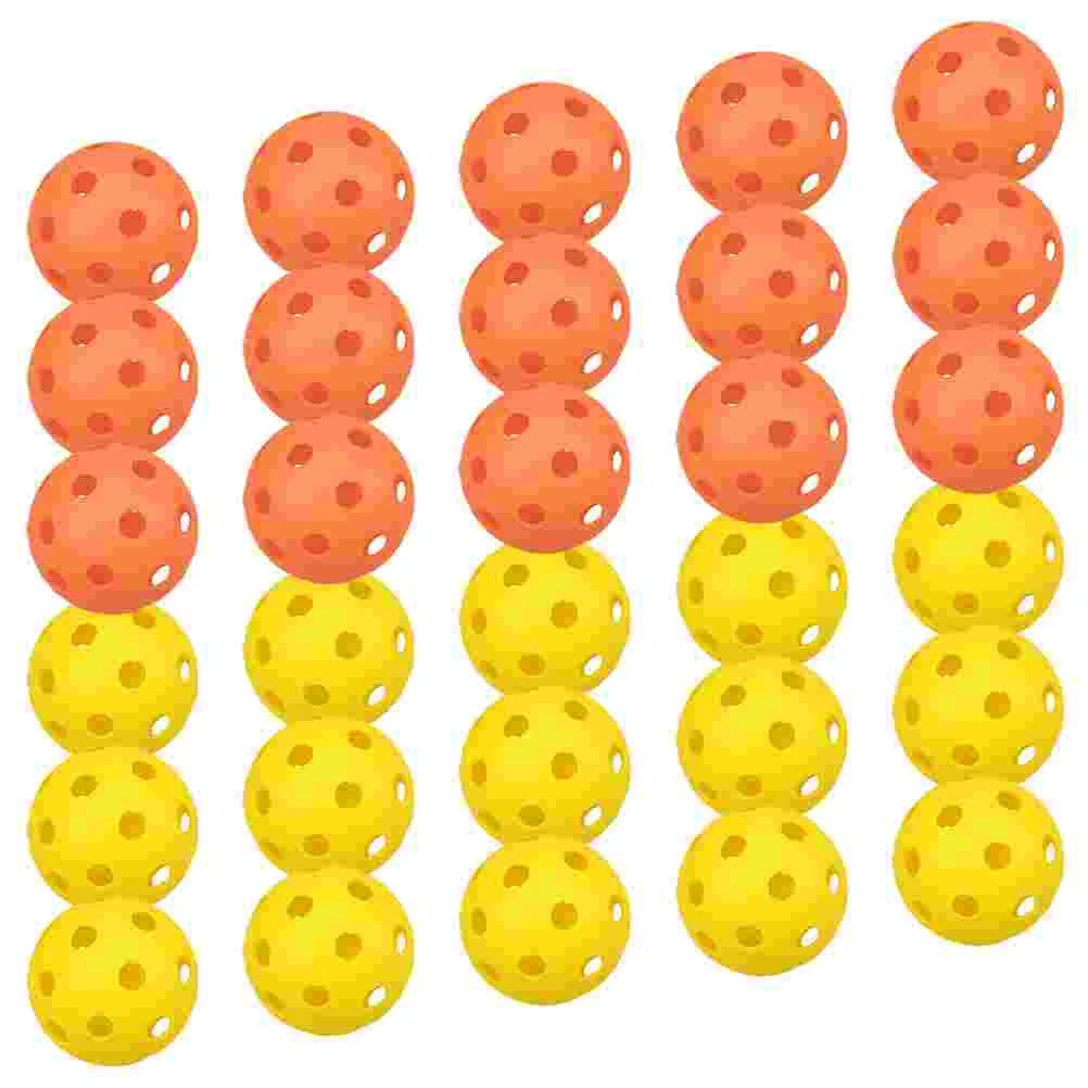 

30 Pcs Golf Hole Pickleball Golfing Training Balls Golfs Orange Porous Pe Plastic Indoor Bulk Baseballs