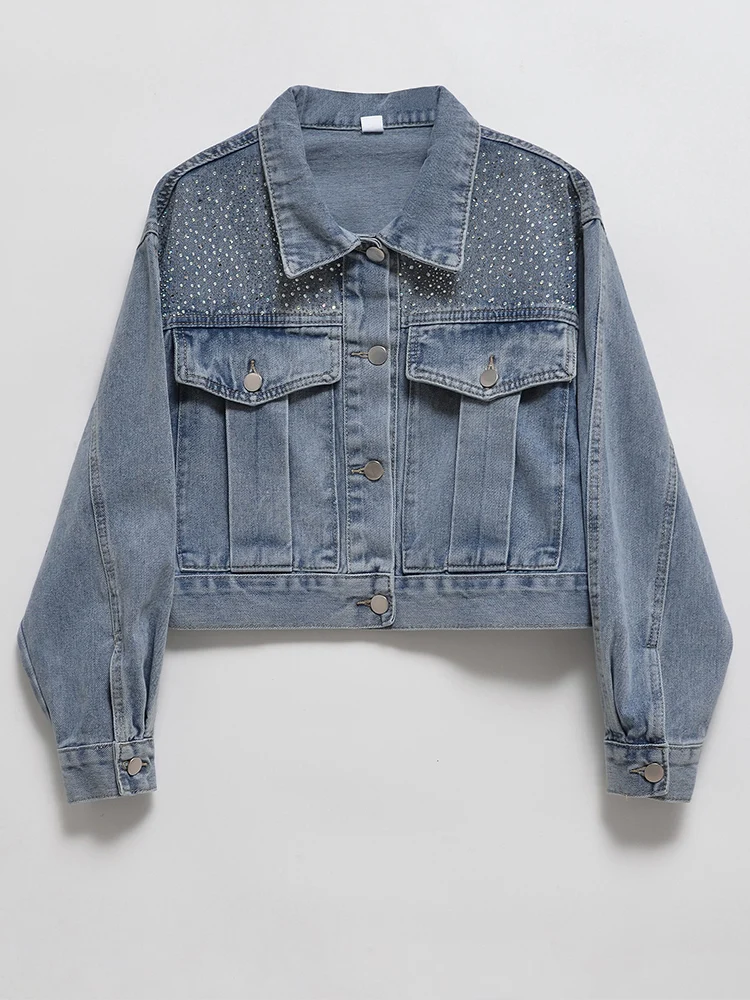 

Fitaylor New Spring Autumn Vintage Loose Denim Jacket Women Fashion Lapel Single Breasted Solid Color Short Jean Coat Outwear