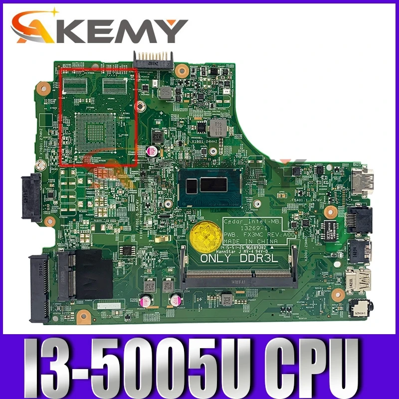 

Оригинальная материнская плата для ноутбука DELL Inspiron 3542 3442 SR27G I3-5005U материнская плата 0DV8F8 13269-1