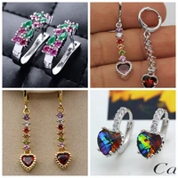 fashion stud earring classic colored zircon stone earrings jewelry for women water drop shape earrings aretes de mujer modernos