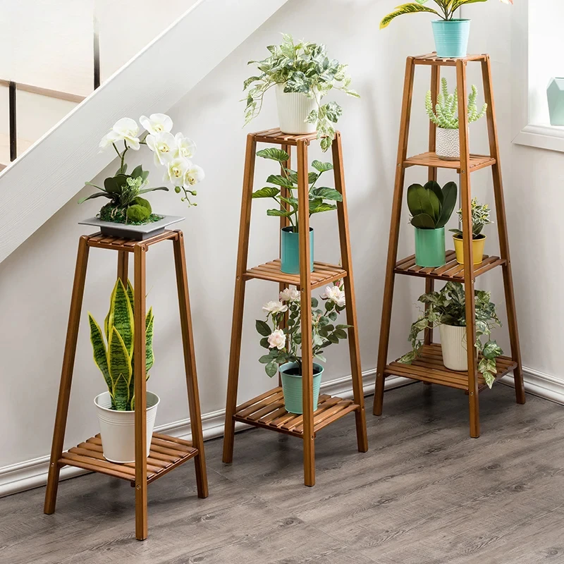 Высокая бамбуковая подставка для растений 77/97/117 см стеллаж цветочного горшка