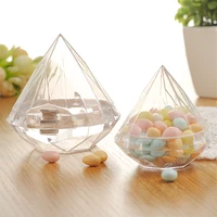 12pcsset candy box food grade transparent plastic diamond shape candy box container children party wedding gifts box