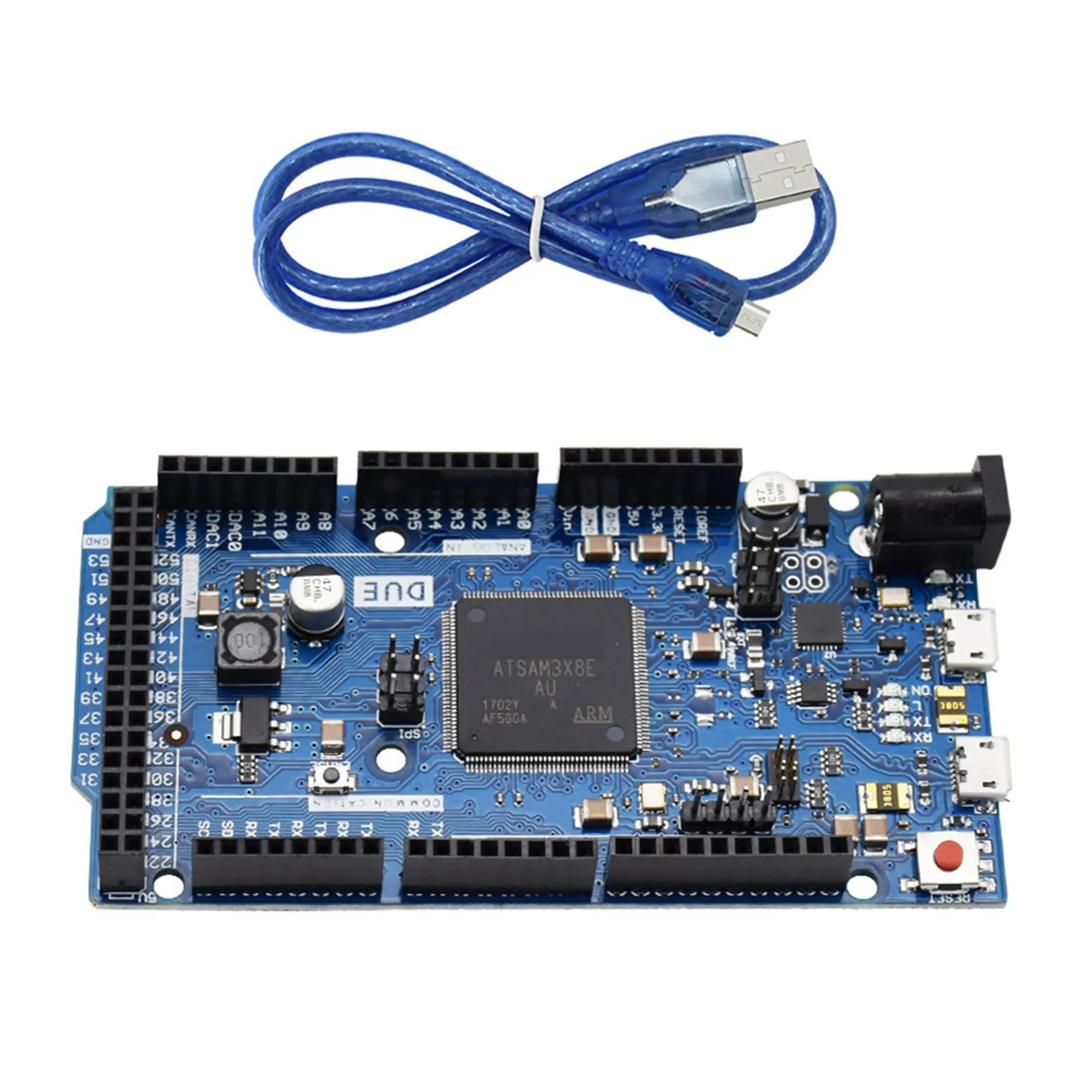 

Макетная плата DUE R3 SAM3X8E, 32-битный обучающий основной модуль управления ARM с кабелем для передачи данных для платы разработки Arduino