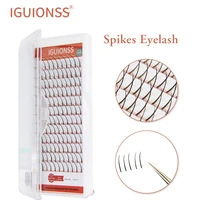 iguionss spikes eyelash am shape professional makeup individual lashes cluster spikes lash wispy premade false eyelashes