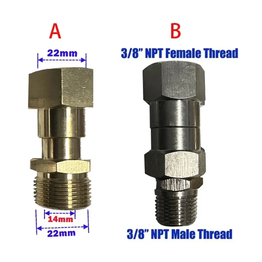 Поворотный соединитель для мойки высокого давления фитинг шланга M22 резьба 14 мм