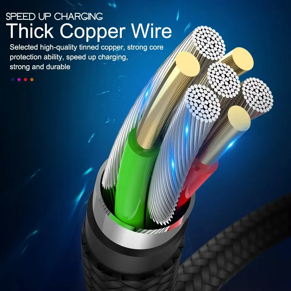 Плетеный зарядный кабель Micro USB для Samsung S6 S7 Redmi 9A 10A 12C Honor 8C 9i OPPO R15 Realme C30 C31 C33, нейлоновые плетеные кабели (art.: 3920cd10cd17a) - 3920cd10cd17a