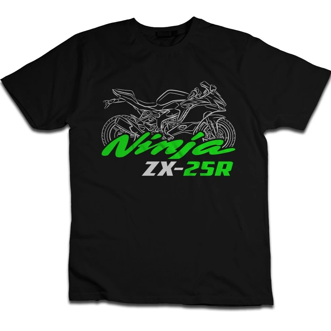 Фото Модели 2020-2025, японская мотоциклетная футболка Ninja ZX-25R, 100% хлопок, с круглым вырезом и коротким рукавом, летняя повседневная мужская футболка, уличная одежда №4