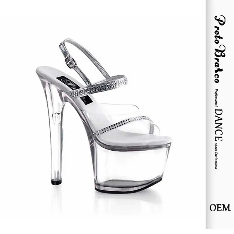 

Женская обувь; Роскошные Стразы Красивые, на высоком каблуке; Босоножки для вечеринок с украшением в виде кристаллов обувь для танцев 17 см высота 7 см и на платформе YKC
