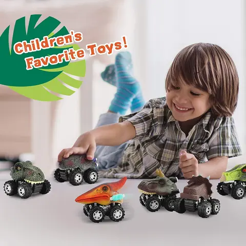 Игрушечные автомобили-динозавры из пластика
