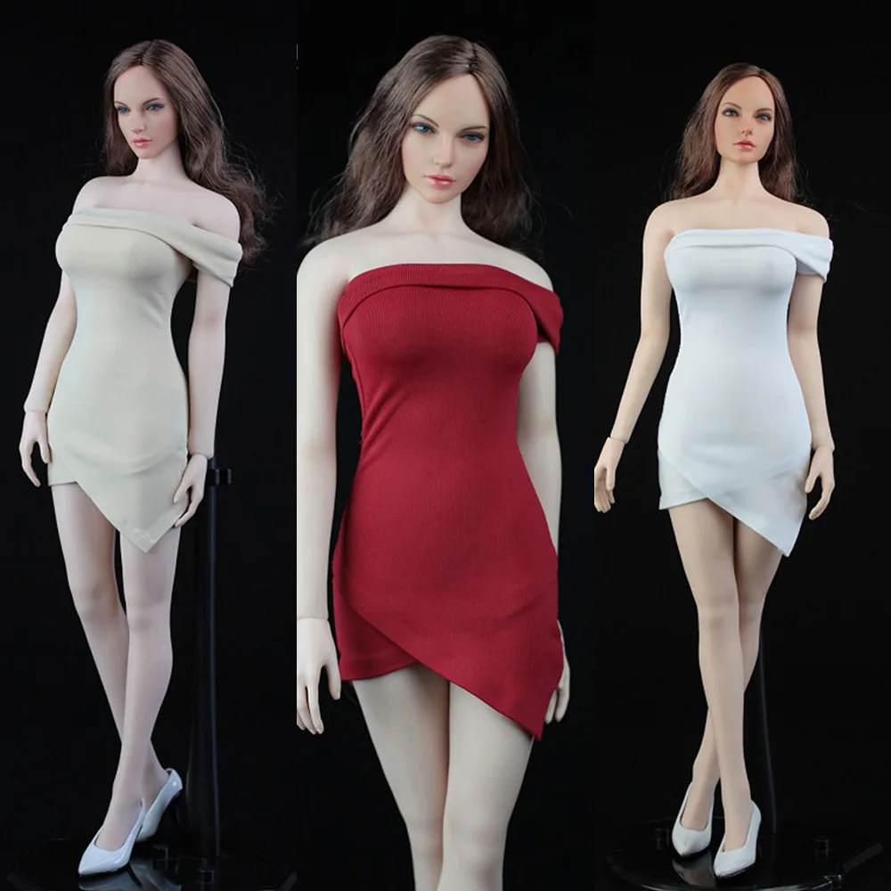 

4 Colors VORTOYS V1011 1/6 Female Soldier Tight-fitting Sexy Low-cut One-shoulder Dress for 12 Inches Action Figure Dolls