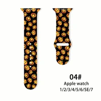 for apple watch band 7 se 6 5 4 3 silicone festive print 38mm 40mm 41mm bracelet band for iwatch band 44mm 42mm 45mm