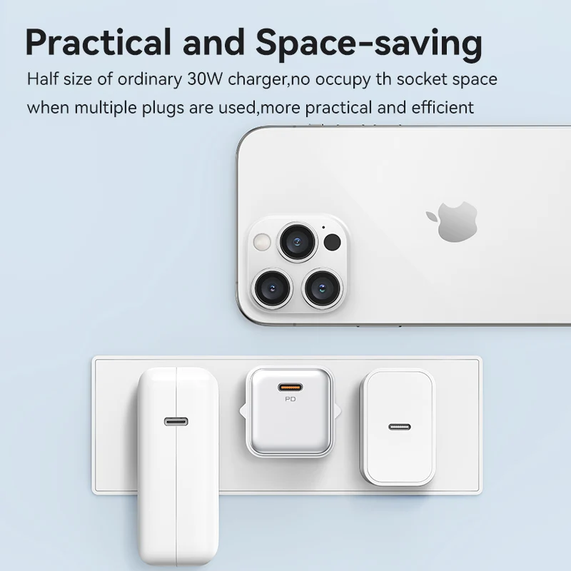 USAMS 30W 20W Dual Portable Fast Charger EU Plug Type C PD USB Charger With QC 3.0 Quick Chargers For iPhone iPad Xiaomi Samsung