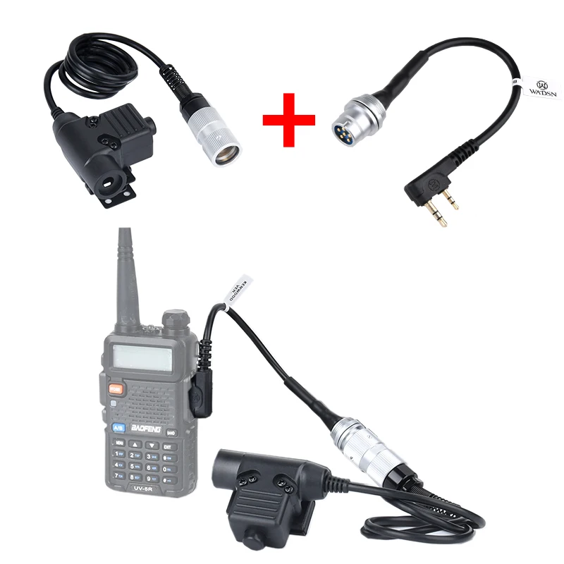 WADSN авиационная вилка Kenwood U94 Tactics Civil PTT уличная охотничья гарнитура вилки 7 0 для