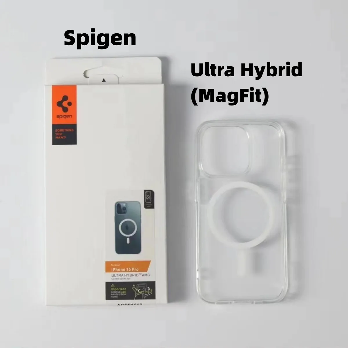 

Spigen Ultra Hybrid (MagFit) Case For Apple Wireless Charger Magnetic Clear Cases For iPhone 12 13 14 Pro Max For 15 Pro Max