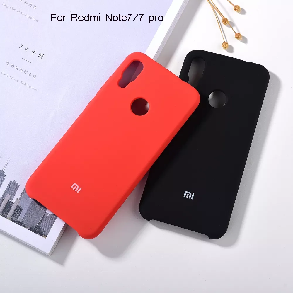 

New Redmi Note 7/7 pro Liquid Silicone Case Smooth-Touch Soft Silky Shell Protection Cover For Redmi Note 7 With Logo