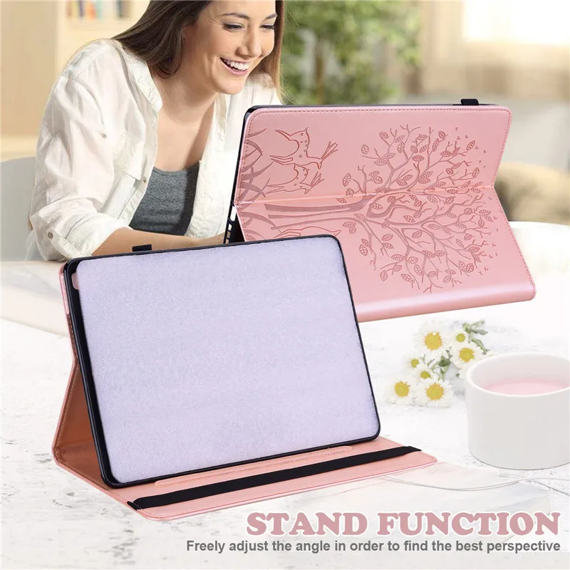 

Protective Tablet Stand Funda Leather Embossed Cover For Samsung Galaxy Tab S2 Case SM-T810 9.7 inch SM-T813 SM-T815 Deer Shell