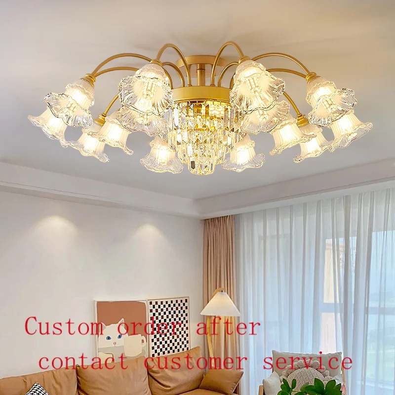 

Nordic minimalist bedroom chandelier modern light luxury creative living room dining room crystal lamp