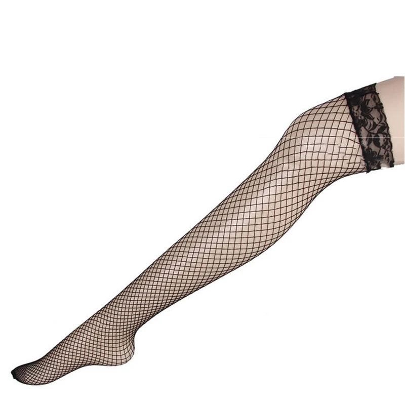 

Women Sexy Open Crotch Anime Tights Fish Net Pantyhose Thigh High Knee Long Body Stocking Costume Black Mesh Fishnet Adult Socks