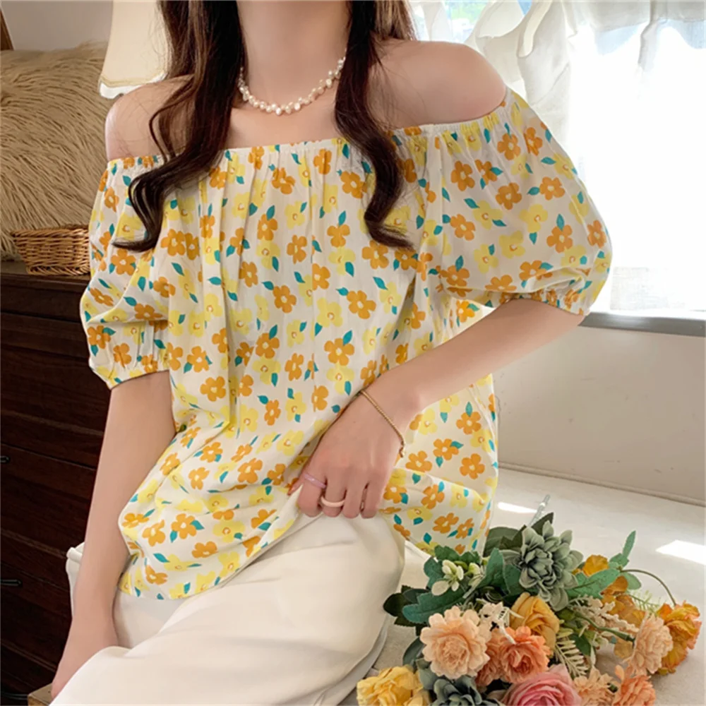 

5 цветов, летние сексуальные женские блузки HziriP с цветочным принтом 2022, нежные офисные женские ретро милые свободные Новые повседневные пра...