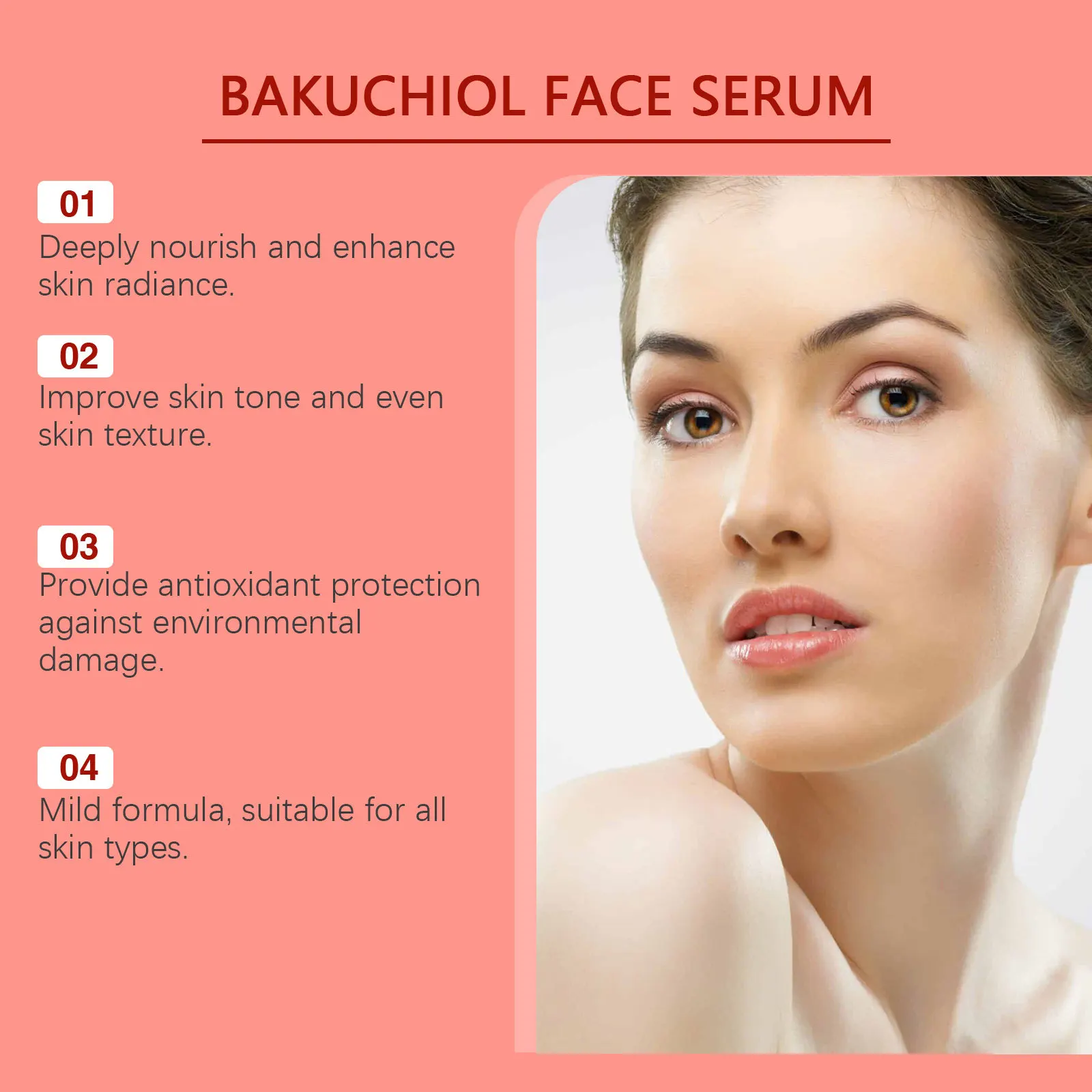 Фото Bakuchiol Face Serum Anti Aging Lifting Firming Remove Fine Lines Skin Rejuvenation Brightening Hydrating Retinol Face Essence №5