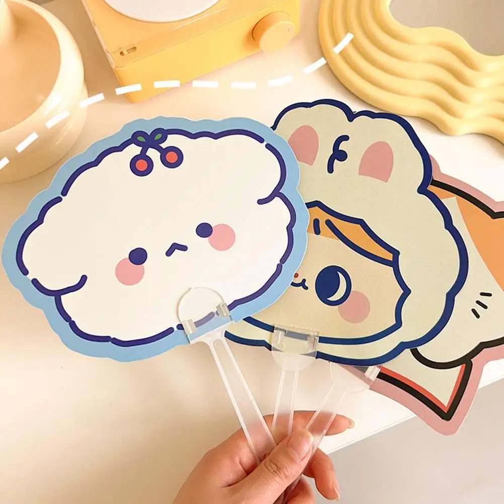 

Easy To Carry Summer Hand-held Fan Cartoon Cute Hand Wedding Fans Prom Summer Flower Dance Party Held Dancing Fan Accessori Q1h5