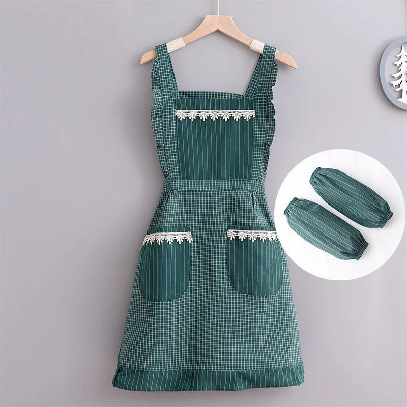 

Apron New Fashionable Cute Breathable Cotton Princess Household Cooking Kitchen Net Red Apron Factory