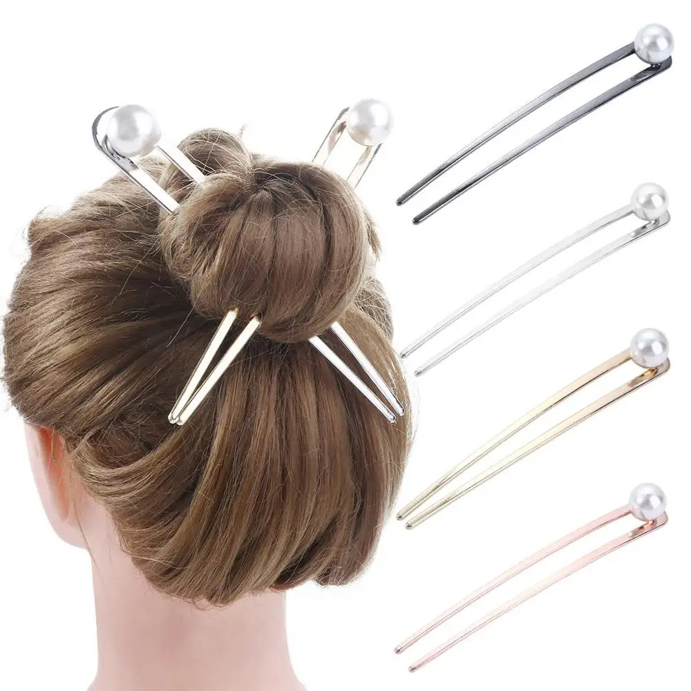 

Headwear Elegant U Shape For Girls Hanfu Headdress Women Hair Sticks Korean Style Hairpin Chinese Hair Fork Pearl