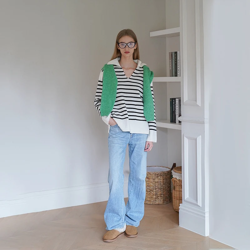 Женские свободные джинсы с высокой талией