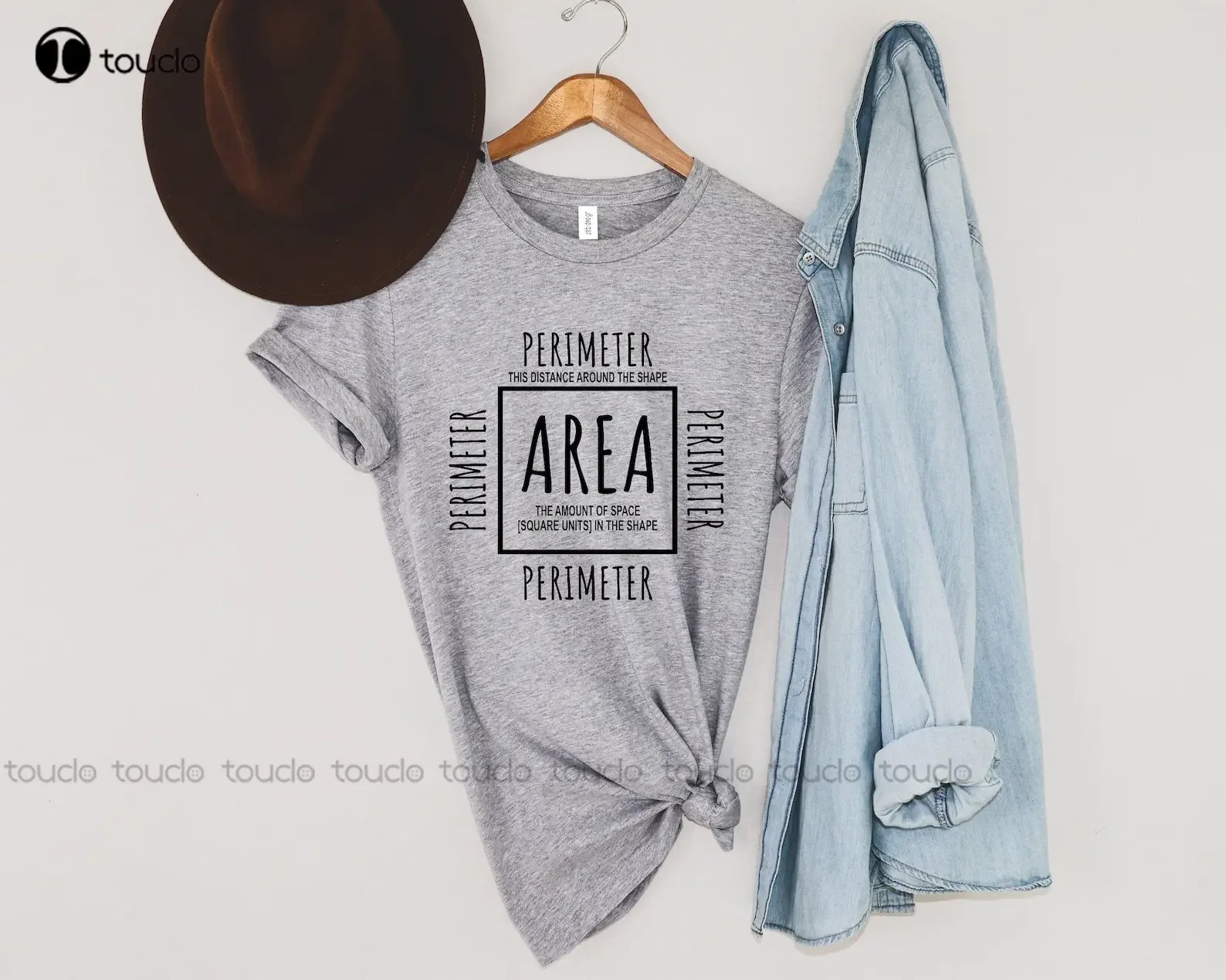 Area And Perimeter T-Shirt Math Funny Shirt Teacher Mathematics Big Tall Shirts For Men Custom Gift