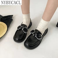 2022 women loafers single leahter shoes fashion bowtie female round toe shallow flats elegant woman footwear zapatillas mujer