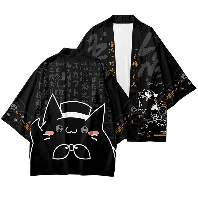 

Japanese Akita Shiba Inu Kimono Cape Digital Printing Fat Shiba Cat Three-quarter Sleeve Cardigan Robe Home Bathrobes Cardigan J