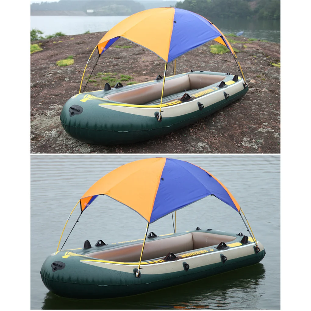 Boat Canopy Sun Shade Shelter Inflatable Boat Anti UV Fishing Tent PVC Outdoor Sun Protector, 3 Person images - 6