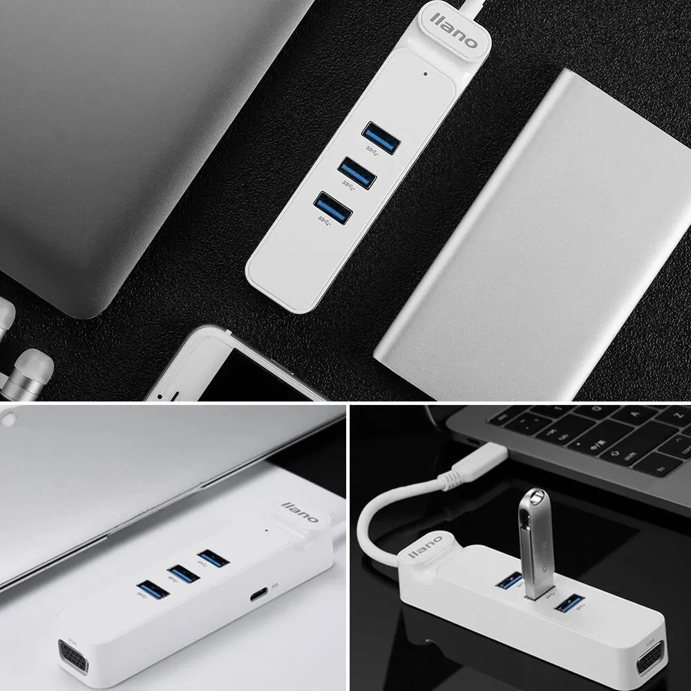 Конвертер Llano Type-c в VGA концентратор Type C USB 3 0 для Macbook 12/New Pro функция зарядки