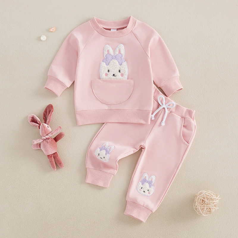 Очаровательный костюм пасхального кролика для маленьких девочек толстовка с