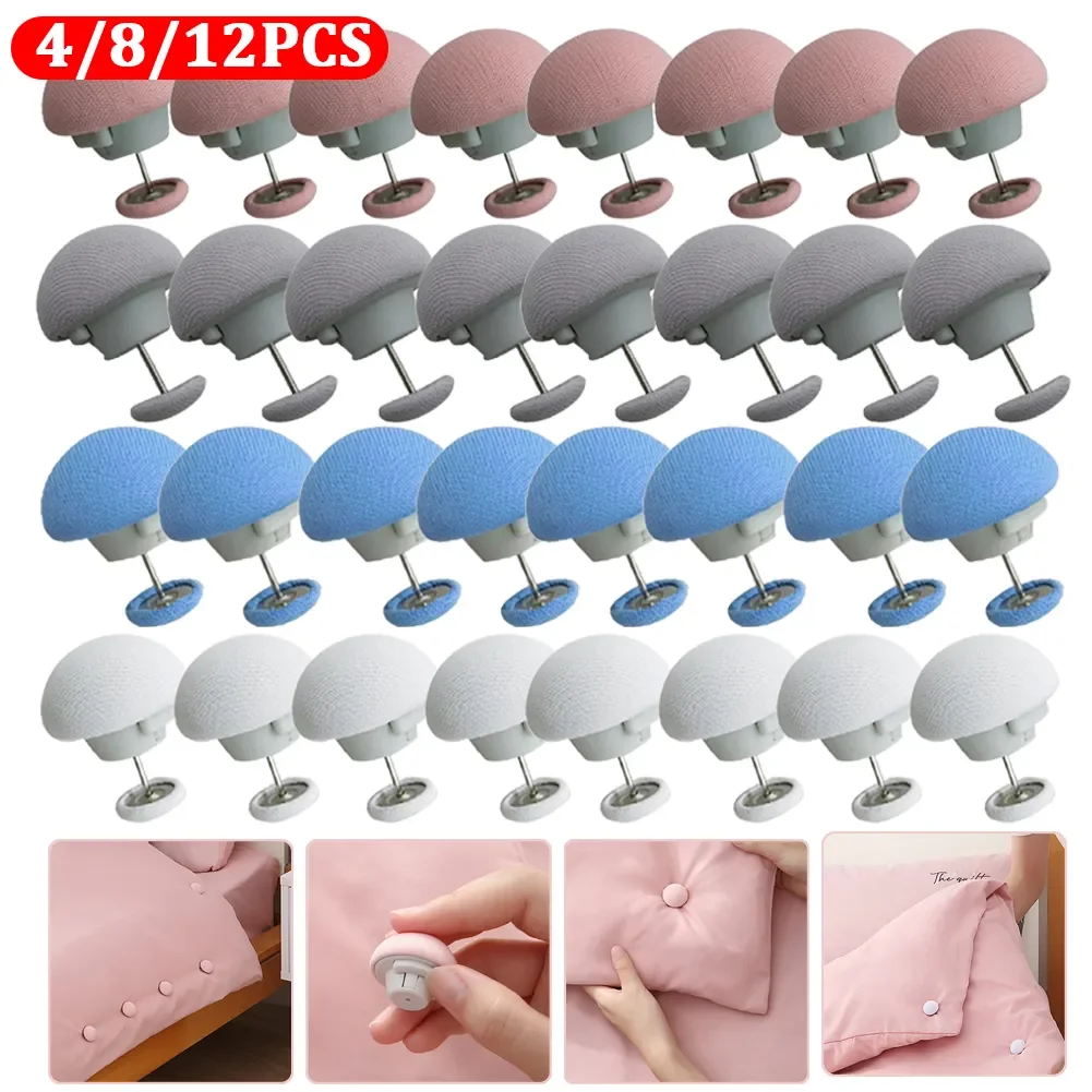 

Fastener 4/8/12pcs Quilt To Unlock Buckles Duvet Holder Clip Anti-slip Blanket Fixator One Bedsheet Clip Quilt Gripper Key Cover