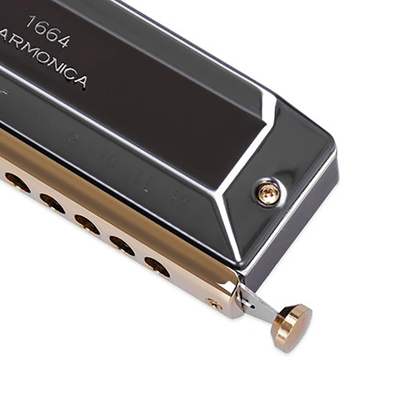Профессиональная хроматическая губная гармошка QIMEI 16 отверстий 64 тона ключ C