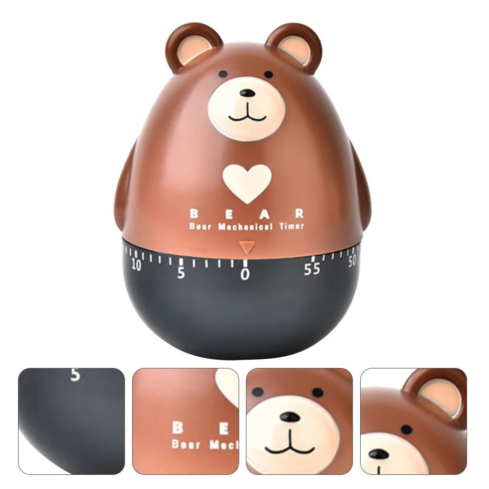 

Bear Kitchen Timer Small Mechanical Alarm Mechanical Cooking Timer Manual Shape Counters for Kitchen Timing Tool Visual