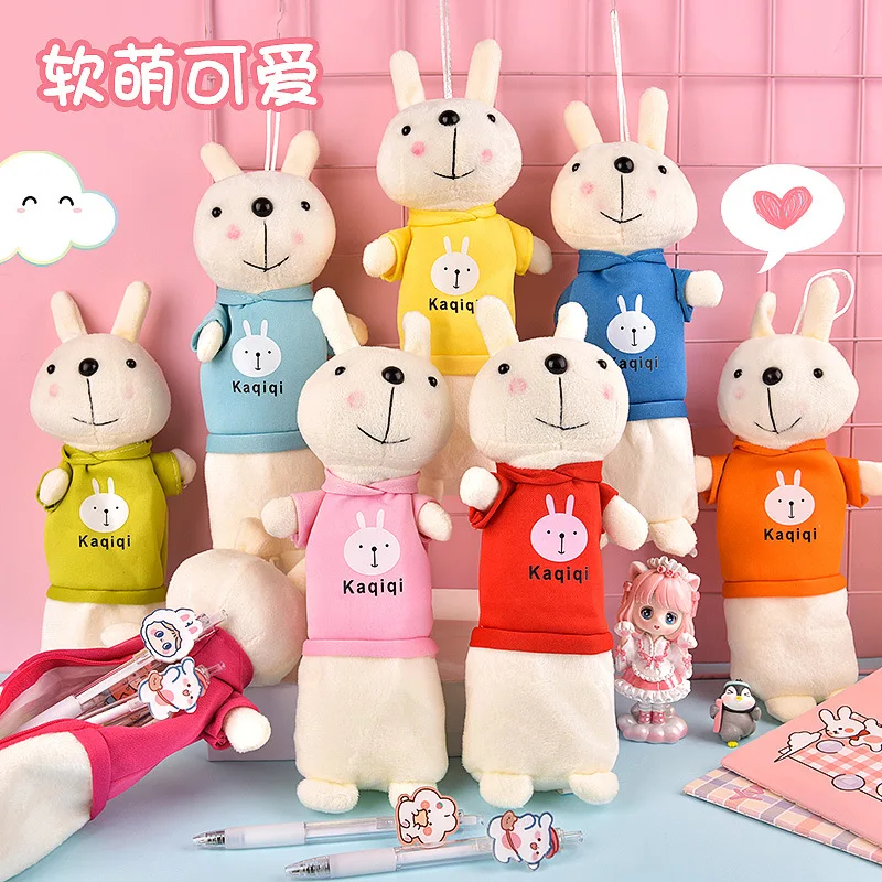 

School Supplies Korean Version Of The Creative Plush Rabbit Pencil Bag Pencil Bag Student Bag Minor Student Stationery Christmas